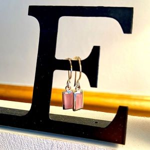 Silver And Pink Dangle Earrings